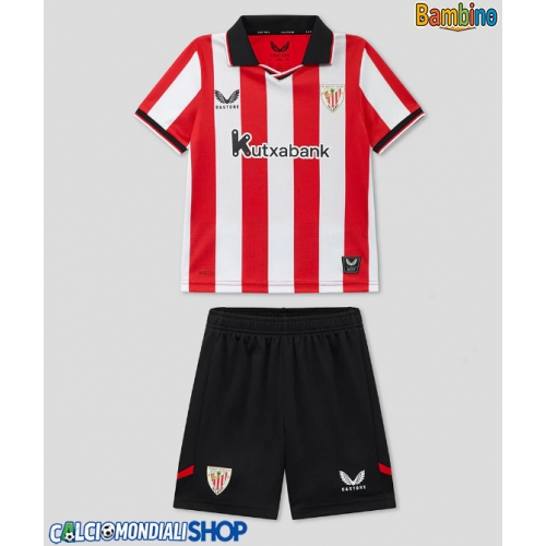 Maglie da calcio Athletic Bilbao Prima Maglia Bambino 2025-26 Manica Corta + Pantaloni corti)